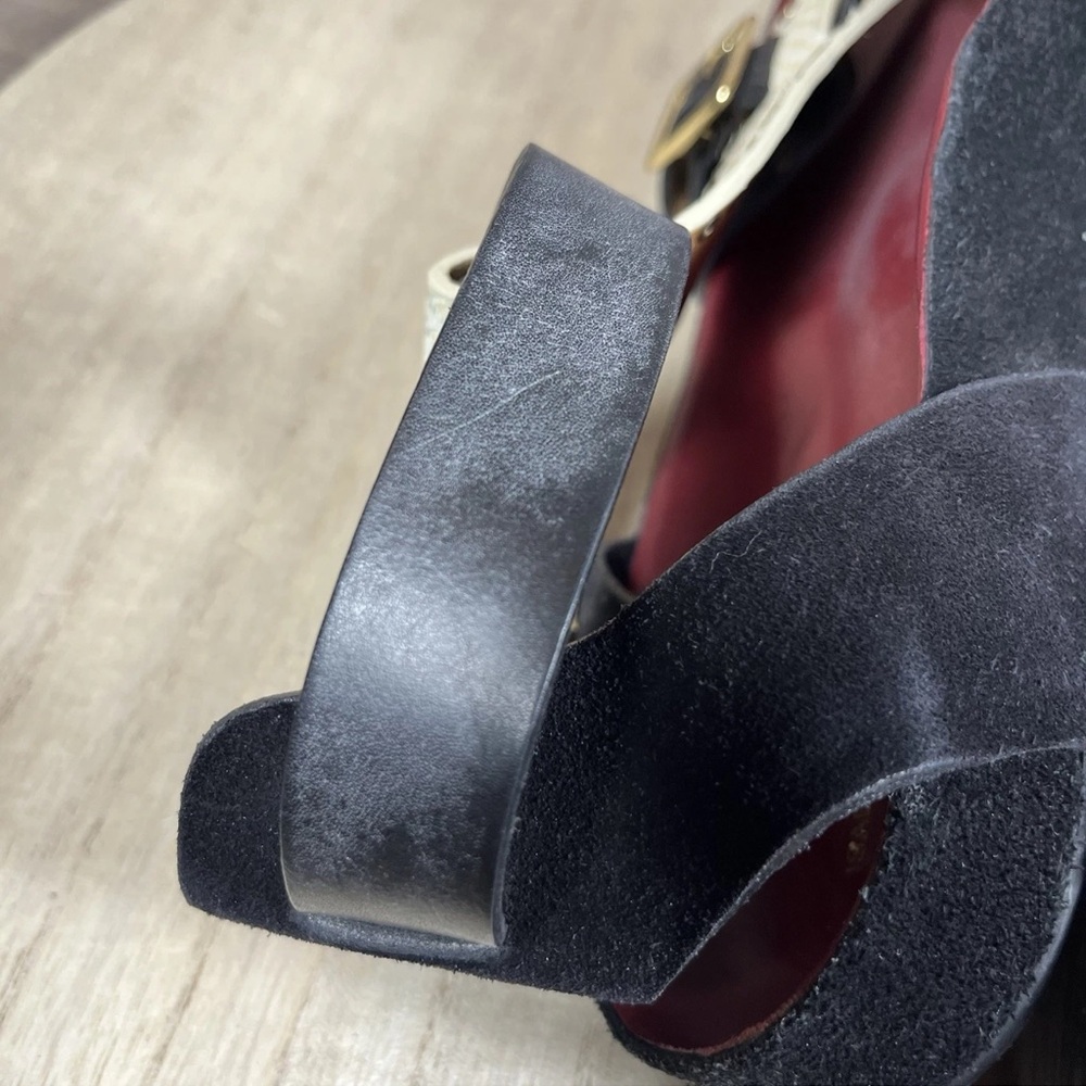 Isabel Marant Sandals Straps Black Maroon Leather Suede Womens Size EU 38 US 8 - Picture 8 of 12